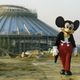 Mickey Mouse at the construction of Walt Disney World.